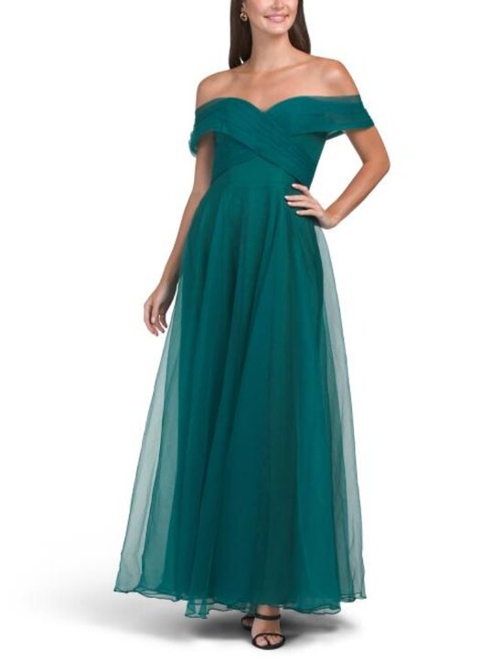 Betsy & Adam Dresses & Skirts - BETSY & ADAM Off The Shoulder Tulle Gown